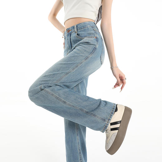 吹起春夏潮流！【雪梵莱 复古天丝牛仔裤】 瞬间凉感 天丝面料 垂顺凉爽抗皱 高腰直筒版型 时髦星人时尚单品 可盐可甜气质 HOLD住各种风格 商品图5