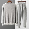 2025新款休闲运动山羊绒衫套装【35%山羊绒65%羊毛】男圆领卫衣保暖毛衣打底羊绒裤子男 商品缩略图1