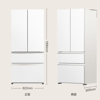 松下 冰箱 NR-D531TG-W 515升 多门 风冷 变频 二级能效 零嵌嵌入式 自动制冰 120°开门 凝脂白