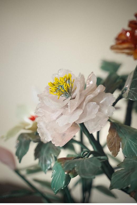 【已售】独角鹿西洋古董 20世纪中国创汇时期出品牵牛花纹样景泰蓝盆装饰珍宝「牡丹」像生盆景 商品图2