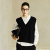 Famecoco范可儿高级感V领镂空针织马甲宽松短款外搭背心叠穿FAC8CA006 商品缩略图0