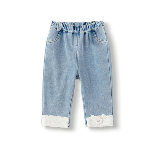 巴拉巴拉balaOne儿童长裤女童宝宝直筒牛仔裤加绒保暖2025冬新款 商品图4