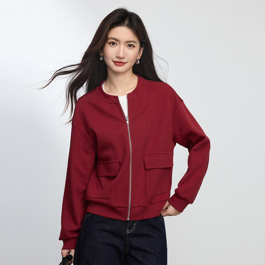 【专属特价】熙世界复古高级感棒球服短外套女2025年新款秋季小香风工装拉链开衫夹克 商品图4