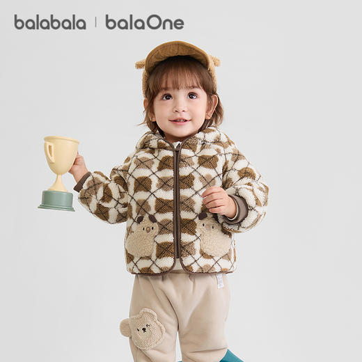 巴拉巴拉balaOne儿童棉服宝宝外套新款童装2025秋冬仿羊羔绒保暖 商品图0