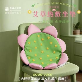 敦煌研究院好运莲莲艾草热敷坐垫养生加热办公室送女生生日礼物
