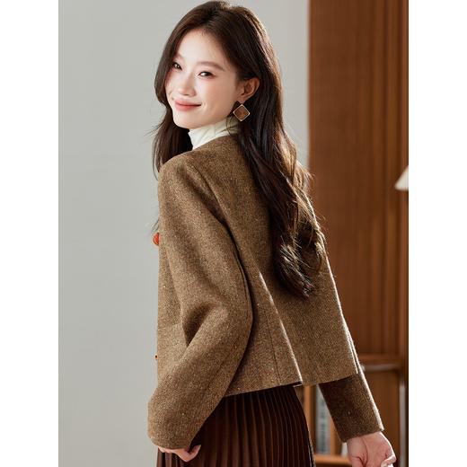 短款毛呢外套时尚显瘦，洋气减龄小香风休闲上衣HR-MJF8660 商品图1