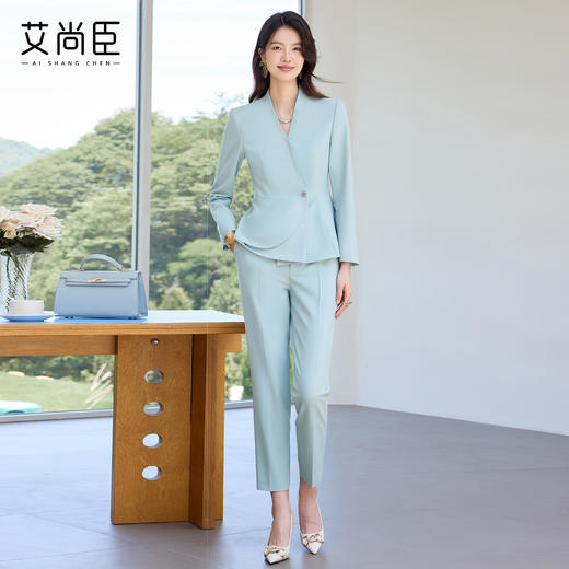艾尚臣2025新款碧泉绿西装气质优雅高端主持人正式场合正装工作服 商品图3