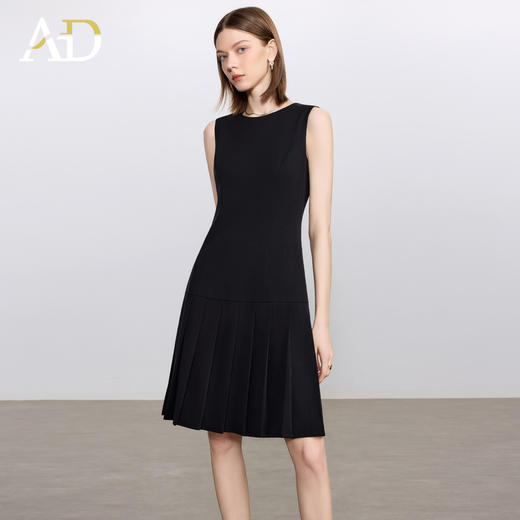 AD黑色名媛小香风西装外套女士职业装2025新款气质通勤百褶连衣裙 商品图1