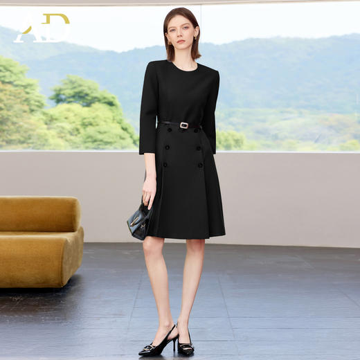 AD黑色西装连衣裙女2025新款高级感气质女神范职业装西服裙工作服 商品图1