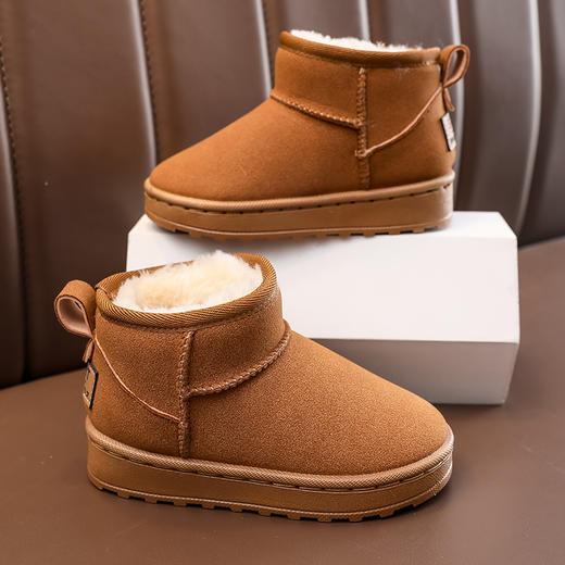 小黄鸭儿童冬季新款加厚加绒保暖雪地靴户外防滑时尚棉靴男女童雪地靴25-36（尺码偏小拍的一码） 商品图1