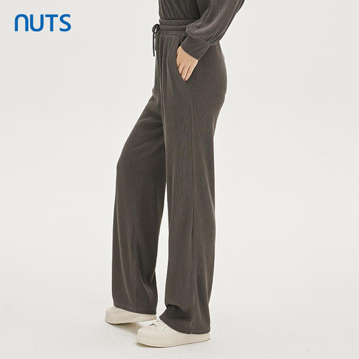 NUTS商场同款春秋款简约休闲松紧腰系带直筒百搭长裤女332071095 商品图3