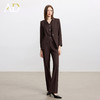 AD时尚通勤马甲职业装2025新款高级感深棕色羊毛西装裤气质两件套 商品缩略图1