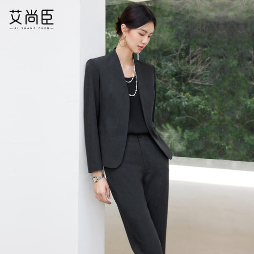 艾尚臣2025新款职业套装黑色气质通勤工作服正式场合职场西装套装 商品图1