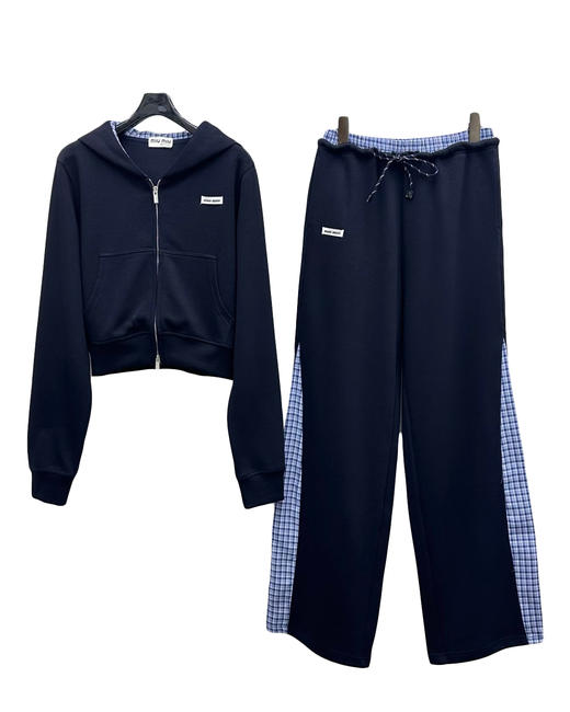 女款棉质连帽外套长裤套装017 商品图0