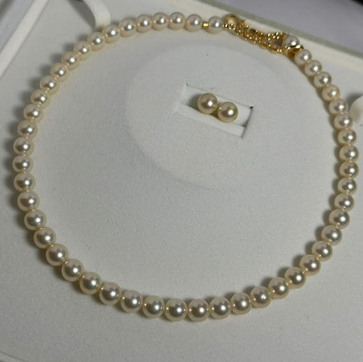 福利 akoya 羽皇金 温柔金 7-8mm ji光akoya 几乎无暇 正圆 超级干净 ji强光 细微微生长痕迹 太美了 商品图7