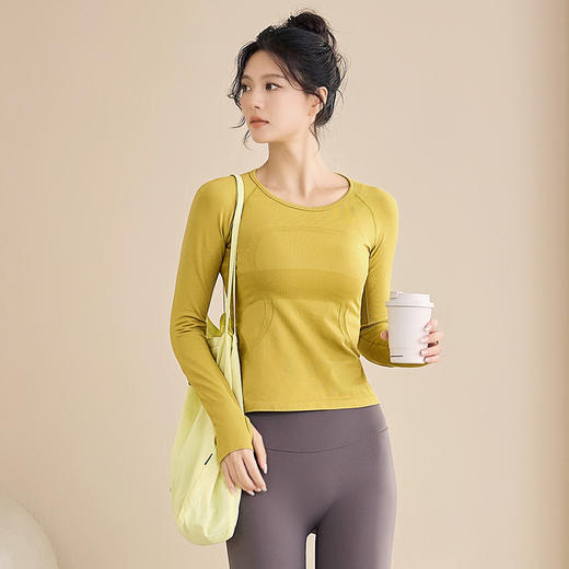跃牌【美西西系列】瑜伽服女修身速干透气健身跑步长袖运动T恤CX-6281 商品图3