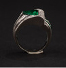 独角鹿西洋古董 1930年代美国出品装饰艺术风格铂金镶嵌钻石及哥伦比亚祖母绿戒指 商品缩略图3