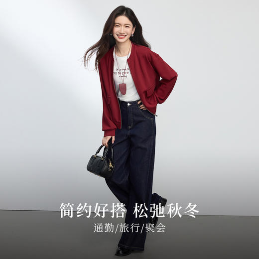 【专属特价】熙世界复古高级感棒球服短外套女2025年新款秋季小香风工装拉链开衫夹克 商品图2