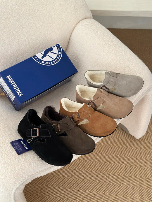 1013-3 免带 健康真软木底 升级真羊毛 博肯毛毛鞋 全包休闲鞋 保暖跟脚 商品图1