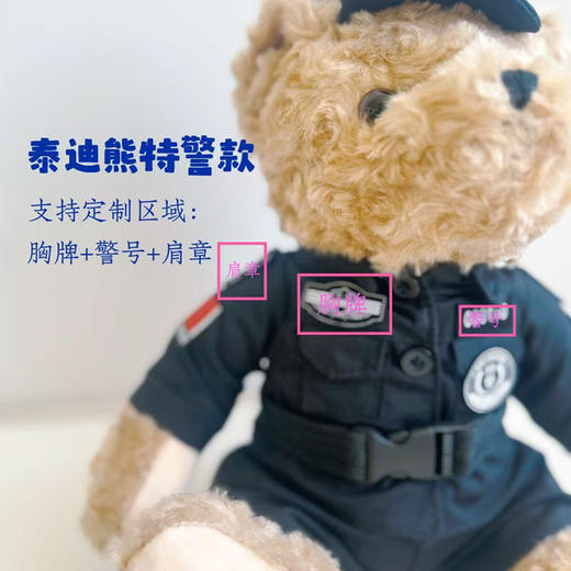 帅帅哒泰迪熊特警款（高约30厘米）（支持定制） 商品图3
