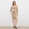 AD羊毛套装女秋季2025新款爆款高级感职业装两件套卡其色长袖西服 商品缩略图4