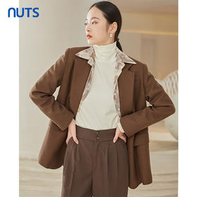 NUTS商场同款春秋款时尚通勤气质宽松直筒百搭西装外套女2I3048015