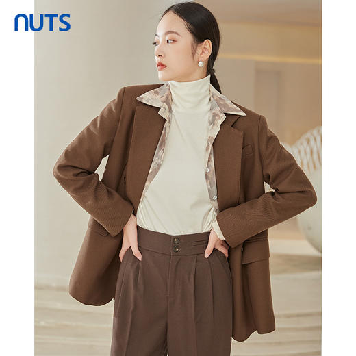 NUTS商场同款春秋款时尚通勤气质宽松直筒百搭西装外套女2I3048015 商品图0
