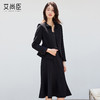 艾尚臣2025新款高级感黑色西装气质优雅正式场合时尚鱼尾裙两件套 商品缩略图1