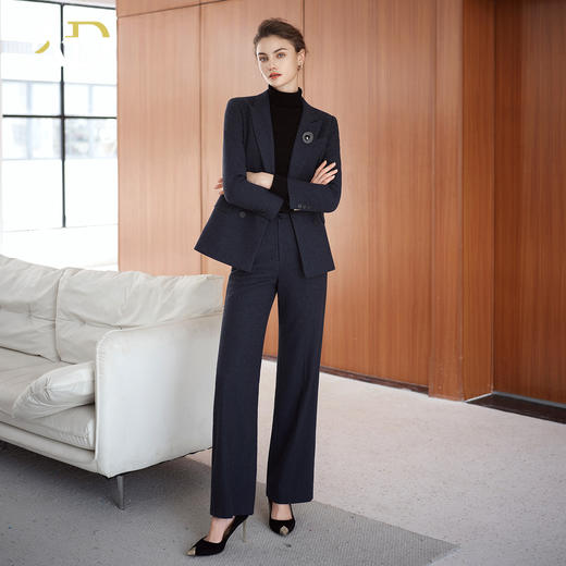 AD高质感重工羊毛西装套装女正式场合职业装2025秋冬加厚西装外套 商品图1