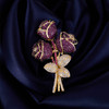 奢华重工满镶锆石玫瑰花束胸针，高级感优雅大气晚宴大衣配饰胸花LY-M-416 商品缩略图0