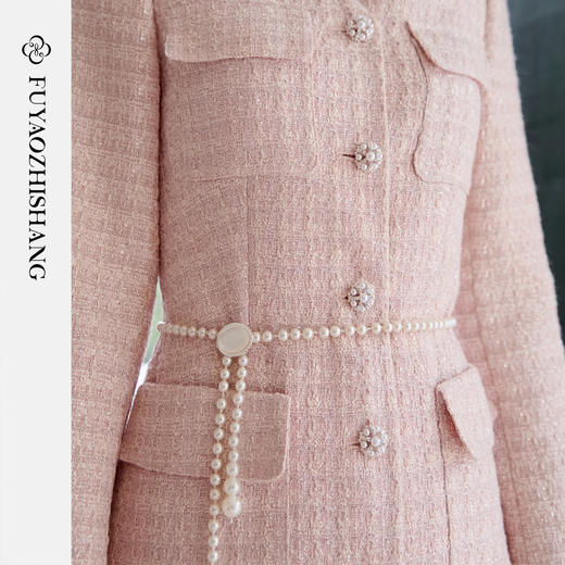 FUYAO扶摇 复古小香风连衣裙女2025秋冬粗毛呢裙子富家千金风穿搭 商品图2