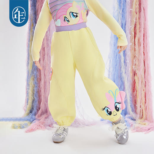 小马宝莉联名年衣童装裤子秋冬新款儿童弯刀裤小马宝莉加绒裤子 商品图2