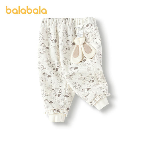 巴拉巴拉宝宝裤子儿童长裤女童加绒裤冬装运动裤兔耳朵造型可爱萌★ 商品图4