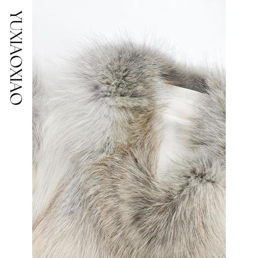 余潇潇【白金时代】高级层次感芬兰狐狸毛拼绵羊皮立领皮草马夹 商品图2