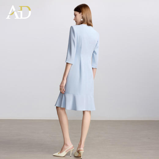 AD小香风圆领连衣裙女夏季新款收腰显瘦小个子高端通勤工作服西服 商品图4