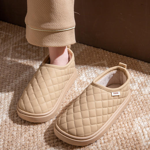 雀说 包跟棉拖鞋女冬季外穿防水加绒厚底室内棉鞋3368 商品图1