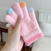 【新款】糖果马卡龙色系毛绒儿童手套 冬季防寒保暖加厚幼儿园小孩写字防冻手套 商品缩略图6
