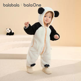 巴拉巴拉balaOne婴儿连体衣秋冬宝宝外出抱衣爬服2025新款绒感萌