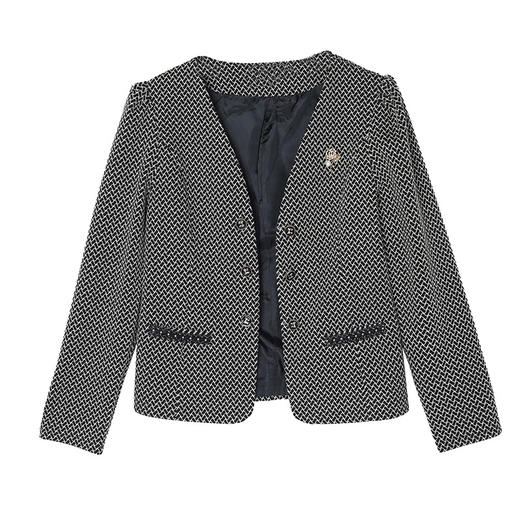 KQL E333M3103小西装妈妈外套修身显瘦气质双排扣西服 商品图4