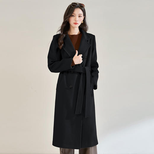 「高货sh」全新升级【铂金会员643/天猫869/差价226】(10116)洛诗琳新款100%羊毛大衣2025秋冬高级感双排扣单面呢大衣 商品图1