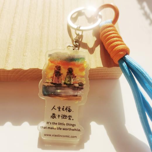 小林漫画・治愈系双语  荧光  亚克力挂件  挂绳设计 包包配饰 挂绳颜色随机 商品图5