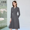 艾尚臣灰色职业连衣裙女气质设计感职业装优雅裙子正式场合工作服 商品缩略图2