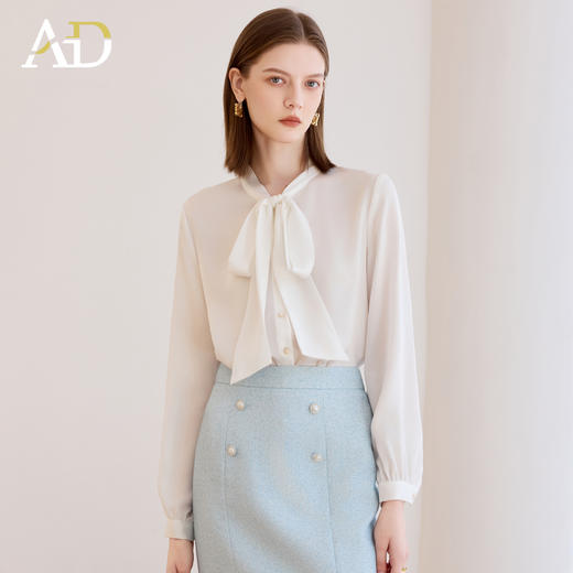 AD白色衬衫女职业装2025新款春秋面试正装套装高级感西装内搭衬衣 商品图1