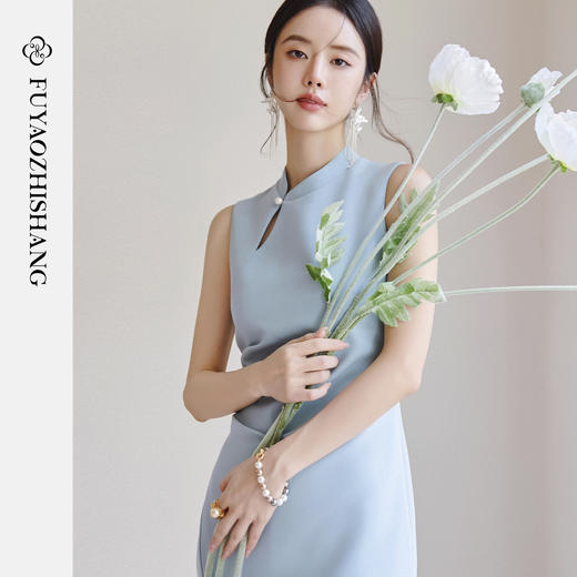 FUYAO扶摇  新中式旗袍裙女2025新款国风无袖连衣裙收腰显瘦裙子 商品图0