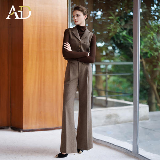 AD法式复古西装马甲女2025新款秋冬高级感修身英伦上衣羊毛马甲 商品图4