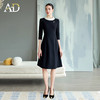 AD黑色连衣裙女春秋季新款超好看约会穿搭气质高级感高级感圆领 商品缩略图1