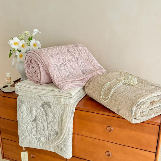 秋冬绒类高端绗缝床盖三件套 商品图3