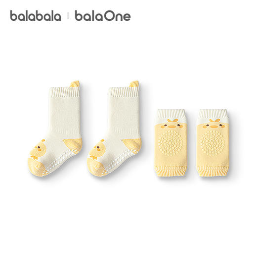 巴拉巴拉balaOne宝宝袜子冬保暖袜婴幼儿短袜防着凉提花护膝套装 商品图4