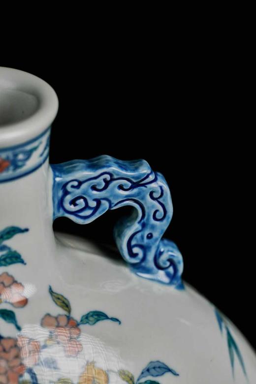 守艺 · 青花斗彩安喜图纹抱月瓶 柴窑 高37.2cm 宽29.7cm 商品图2