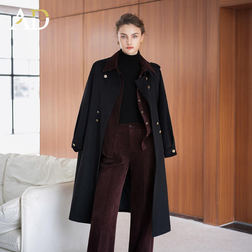 AD双面尼大衣女秋冬宽松气质毛呢外套高级感长款羊毛毛呢大衣风衣 商品图1